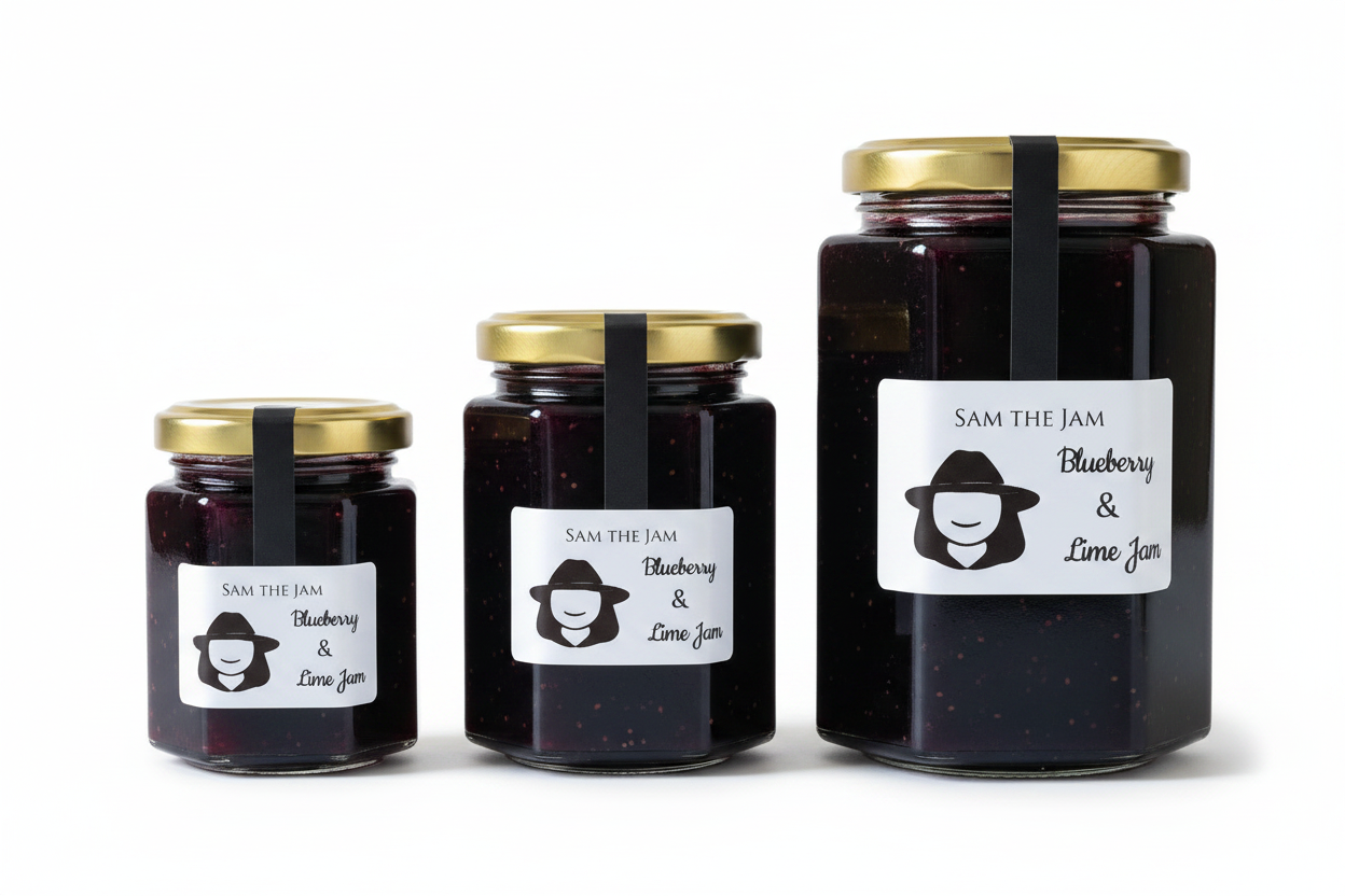 All three sizes - Sam the Jam Blueberry & Lime Jam