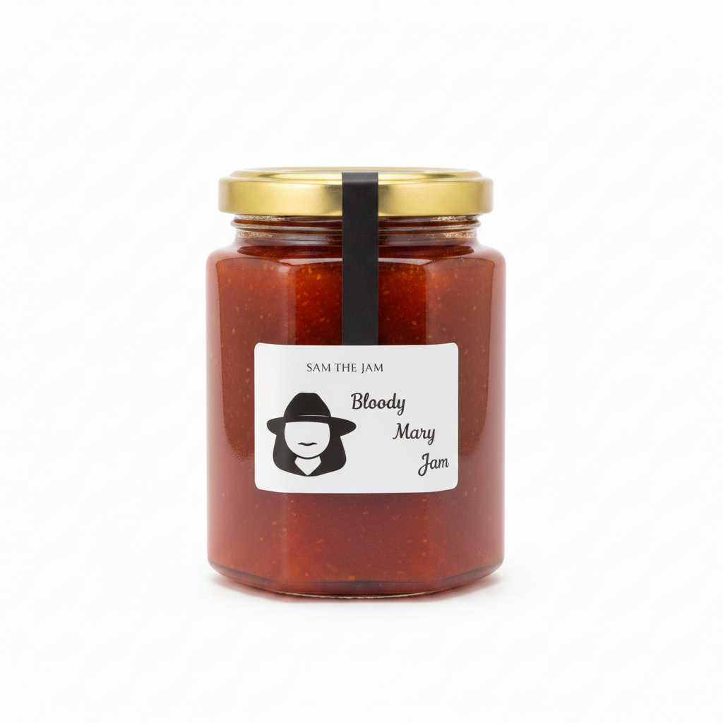Large jar - Sam the Jam Bloody Mary Jam, flat tamper seal